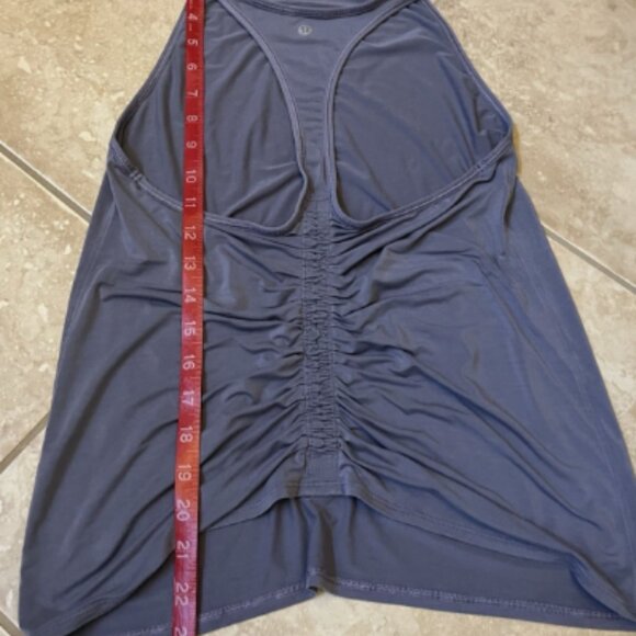 Lululemon Sculpt Tank Top Women's Size 4 Sleeveless Gray Blue Open Ruched Back - Picture 8 of 8